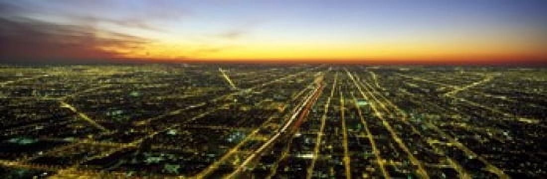 Evening Chicago IL Canvas Art - Panoramic Images (18 x 6)