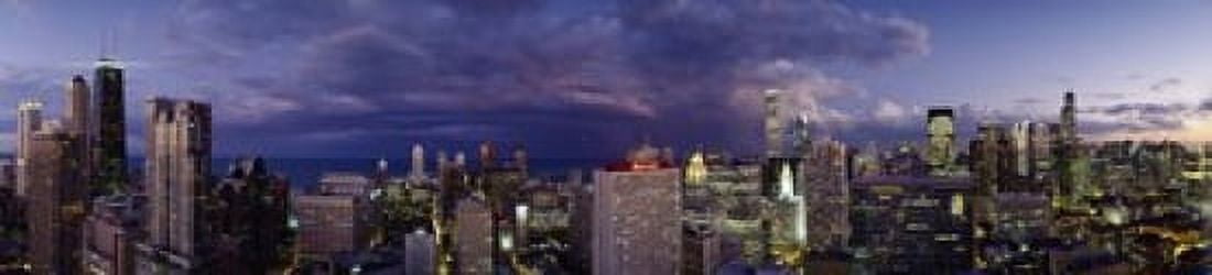 Evening Chicago IL Canvas Art - Panoramic Images (22 x 5)
