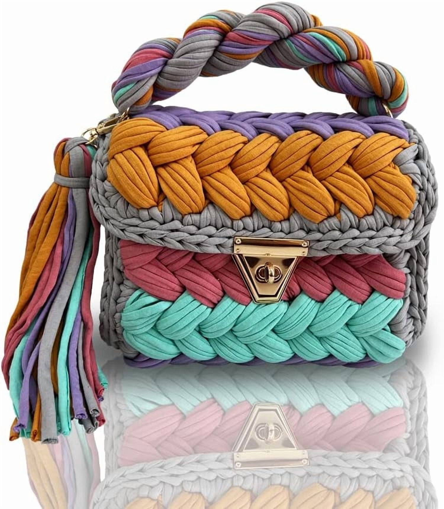 Evening Clutch Bag for Women, Handmade Crochet Wedding Party Purse, Small Flap Formal Crossbody Handbag Evening Clutch