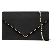 DAKOMM Evening Clutch Purses, Formal Wedding Purses for Women Lady Girl, Handbags for Cocktail Prom Crossbody Shoulder Envelope Bag, Black