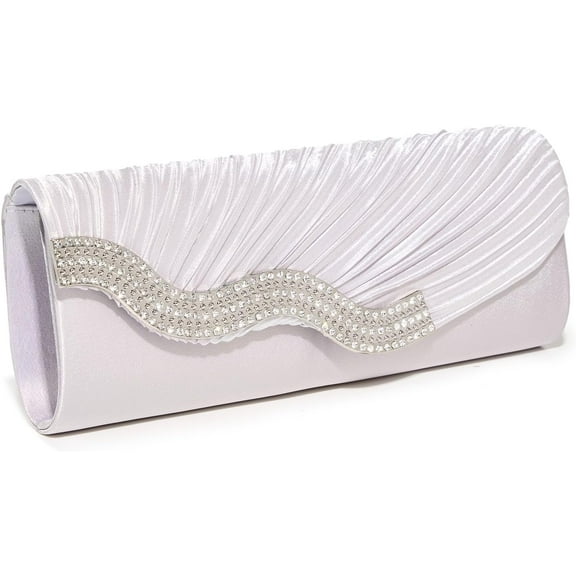 Evening Clutch Purses for Women Evening Bag Pleated Satin Handbags Chain Bag