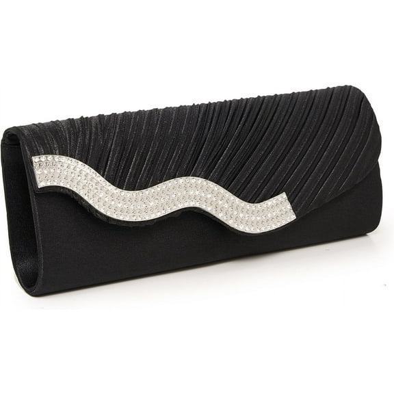 Evening Clutch Purses for Women Evening Bag Pleated Satin Handbags Chain Bag