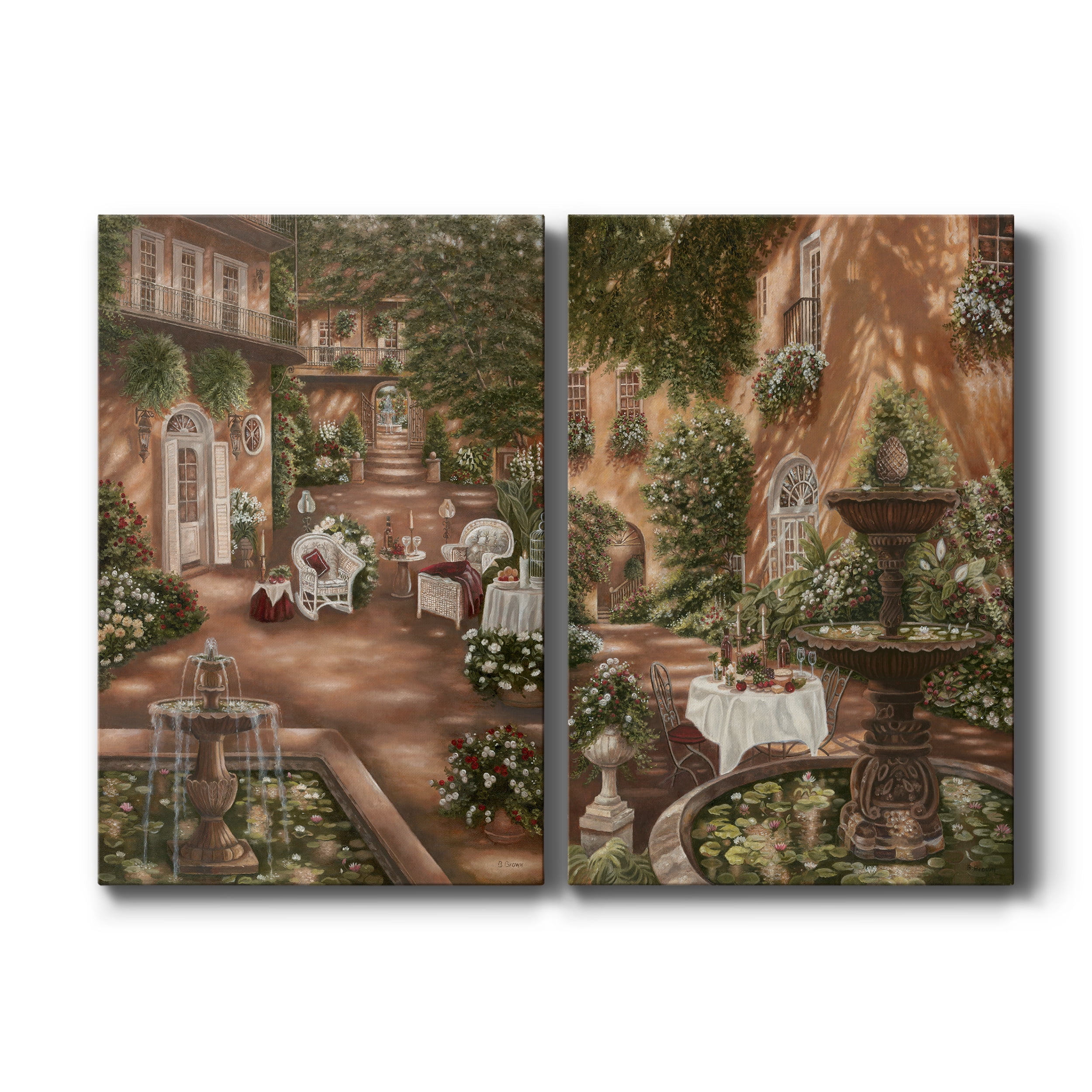 Evening Cocktails I Premium Gallery Wrapped Canvas - Ready to Hang - Set of 2 - 12 x 18 Each