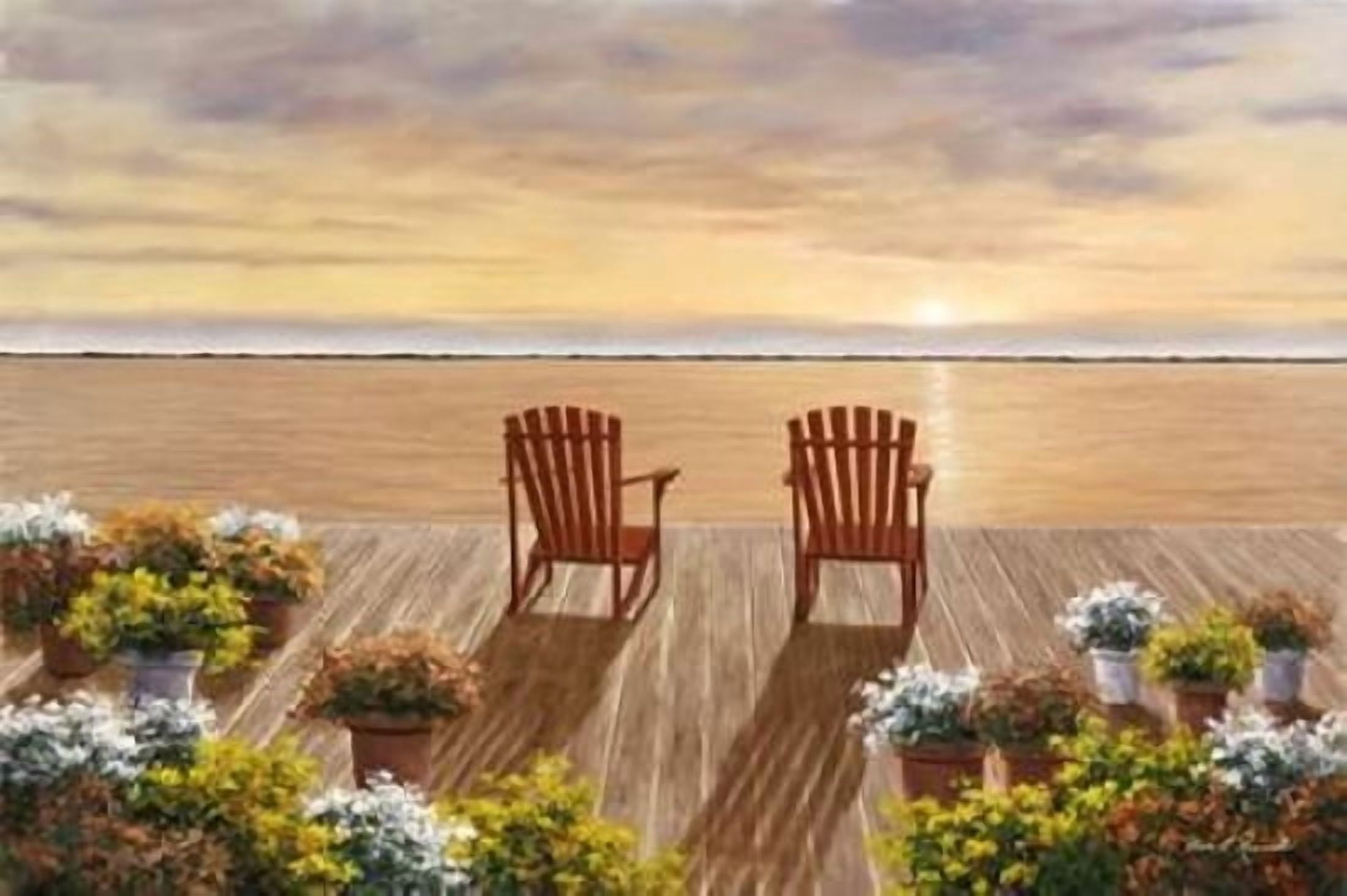 Evening Deck View Canvas Art - Diane Romanello (20 x 28)