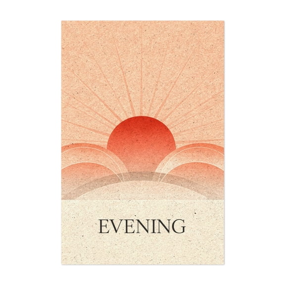 Evening - Digital Art Abstract Sunset Minimalist Geometric Pastel Boho Vintage Unframed Wall Art Print 32 x 48 inches