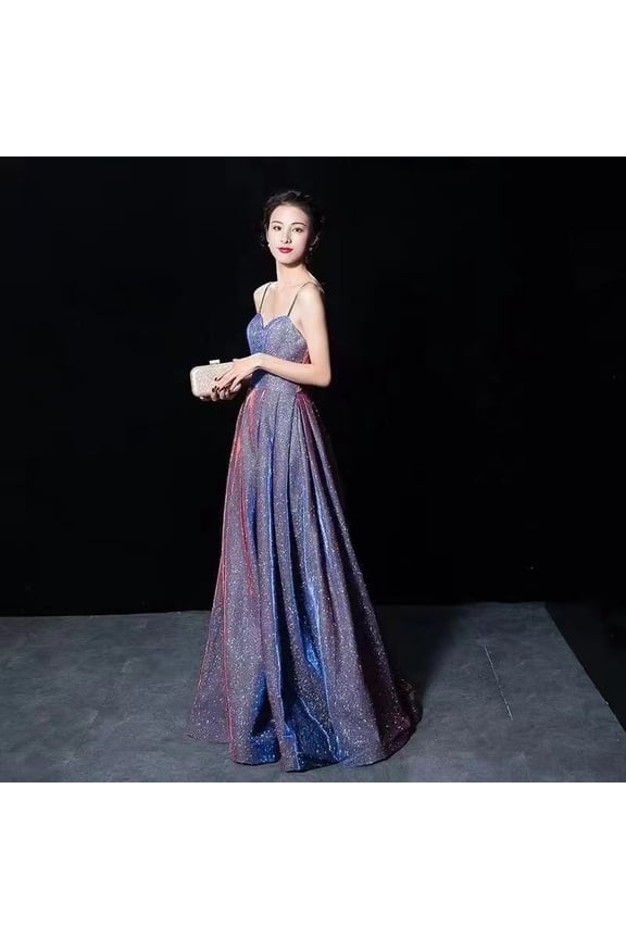 Evening Dress  Women's Halter Bling Party Wedding Banquet Long Dress  Elegant Prom Formal Gown