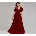 thumbnail image 1 of Evening Dresses Elegant V-Neck Ruffles Chiffon Formal Evening Gown Robe Vestidos De Fiesta Dress for Wedding Party, 1 of 8