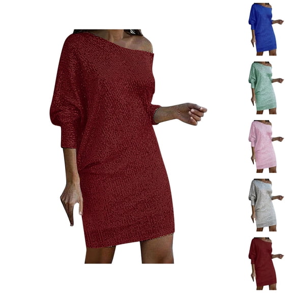 Evening Dresses for Women Holiday Dress Women's One Shoulder Ruched Bodycon Velvet Dress Sleeveless Wrap Slit Party Midi Dress