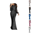 thumbnail image 1 of Evening Dresses for Women Holiday Party Dresses for Women Elegant Long Sleeve Evening Gown With Fringe Detail for Fall Winter formal Dinner Party and, 1 of 6