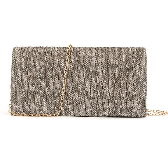 Evening Formal Purses for Women Shiny Clutch Glitter Handbags with Chain Envelope Purses for Wedding Party