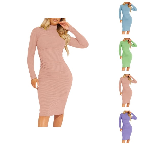 Evening Gowns for Women formal Holiday Dress Women's Ribbed Basic ...
