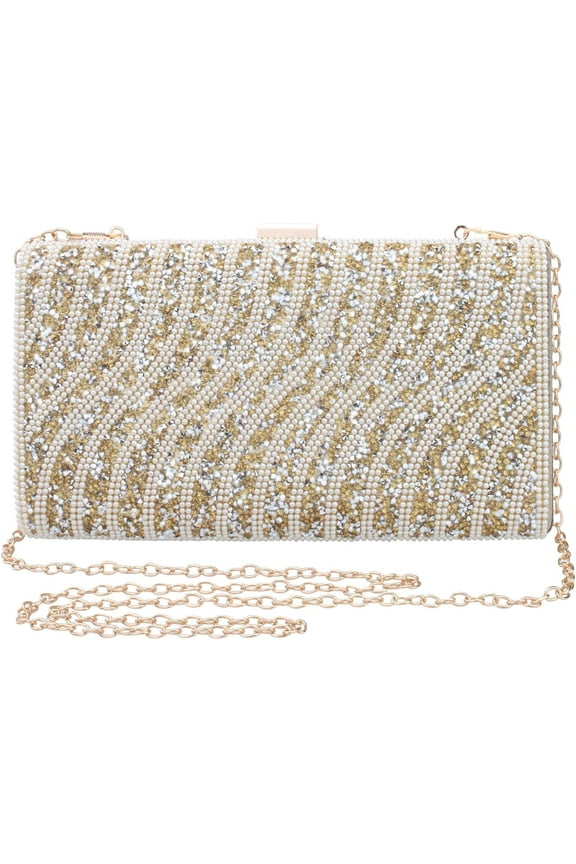 Evening Handbags for Women Pearl Clutch Bags Bling Party Purses for Wedding Cocktail Prom Formal Bridal Dress Handbag