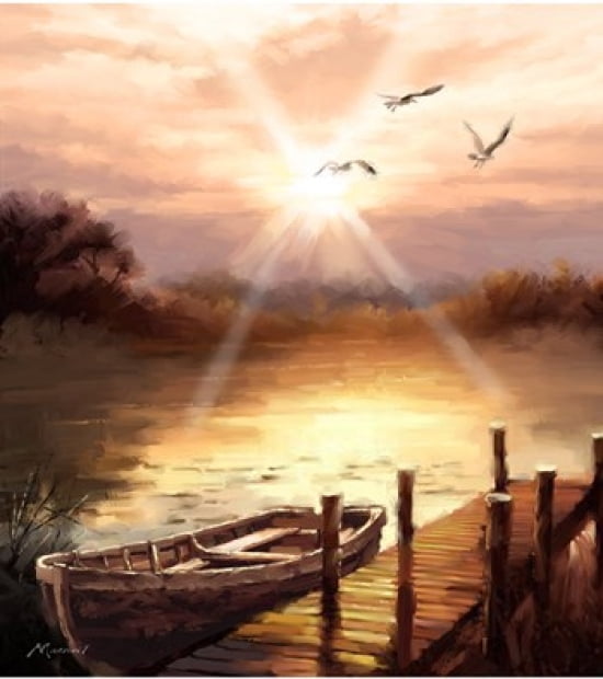 Evening Lake Canvas Art - The Macneil Studio (18 x 20)