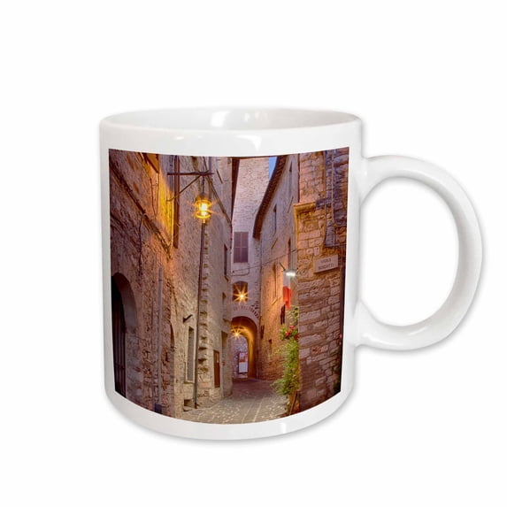 3drose, Evening Light Along a Back Alley of Assisi, 11oz Mug