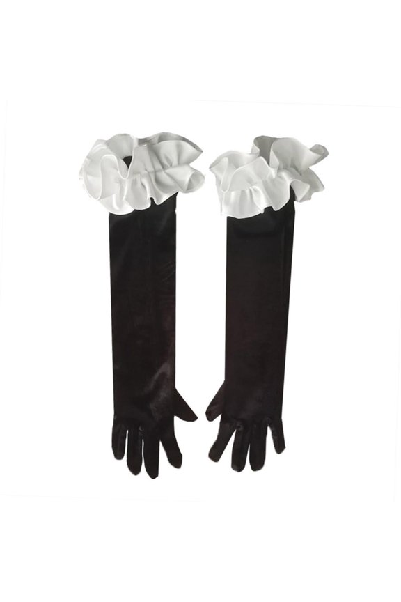 Evening Long Gloves Ruffle French Ruffle for Wedding Proms for Women and 1920s Theme Musical Operas Dancing