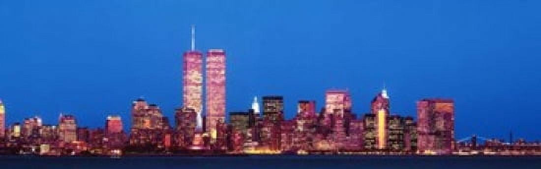 Evening Lower Manhattan New York NY Canvas Art - Panoramic Images (18 x 6)