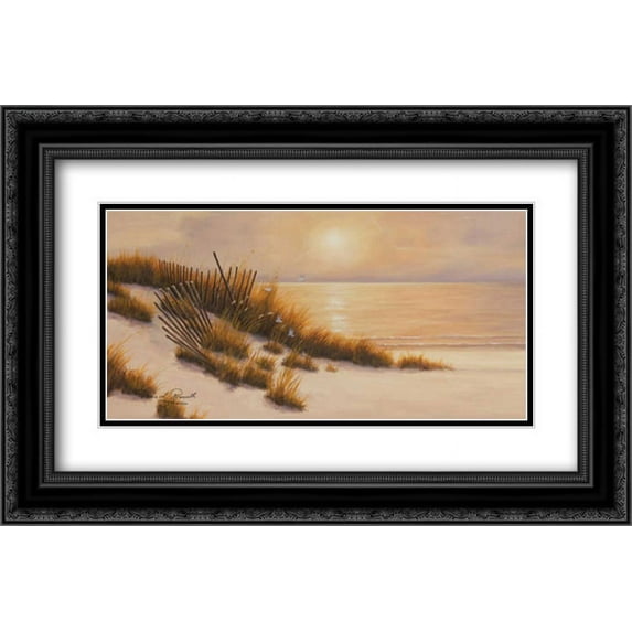 Evening Meditation 2x Matted 24x16 Black Ornate Framed Art Print by Romanello, Diane