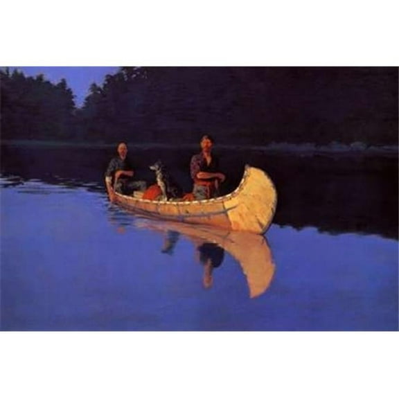 Evening On A Canadian Lake Poster Print by Frederic Remington - 24 x 36 - Large