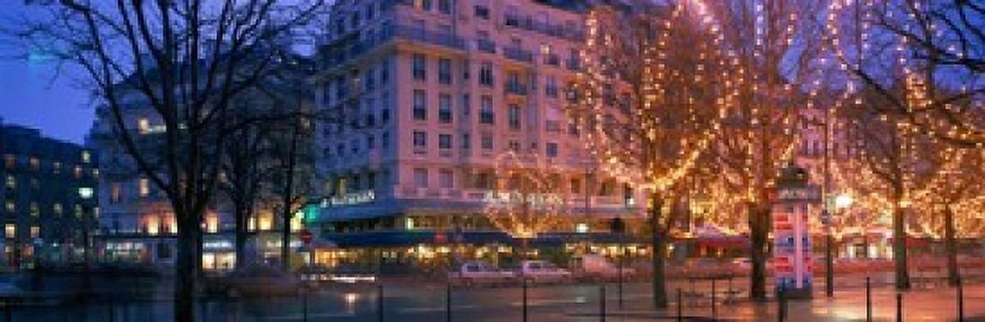 Evening Paris France Canvas Art - Panoramic Images (18 x 6)