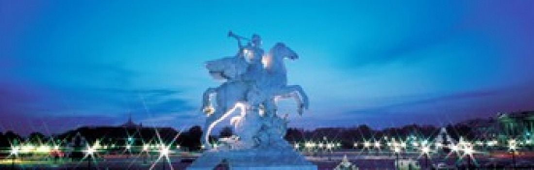 Evening Place de la Concorde Paris France Canvas Art - Panoramic Images (36 x 12)