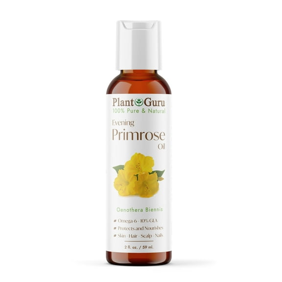 Evening Primrose Oil 2 oz Cold Pressed 100% Pure Natural Carrier - Skin, Face, Body and Hair Growth Moisturizer. Great For DYI Creams, Lotions and Lip balms.