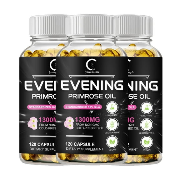 Evening Primrose Oil Supplements, Softgels for Womens Health & Skin Health - Gluten Free & Non-GMO GLA - High Potency 1300mg, 360 Count