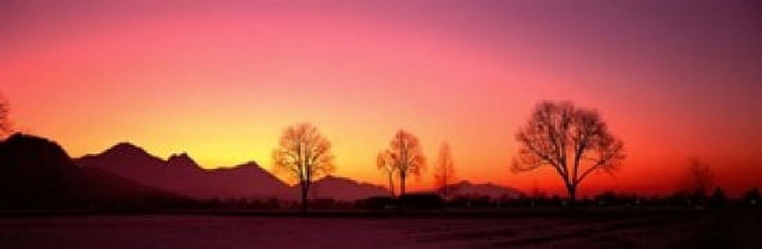 Evening Schwangau Germany Canvas Art - Panoramic Images (18 x 6)