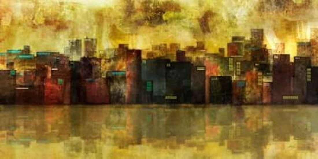 Evening Skyline Canvas Art - Ken Roko (24 x 48)
