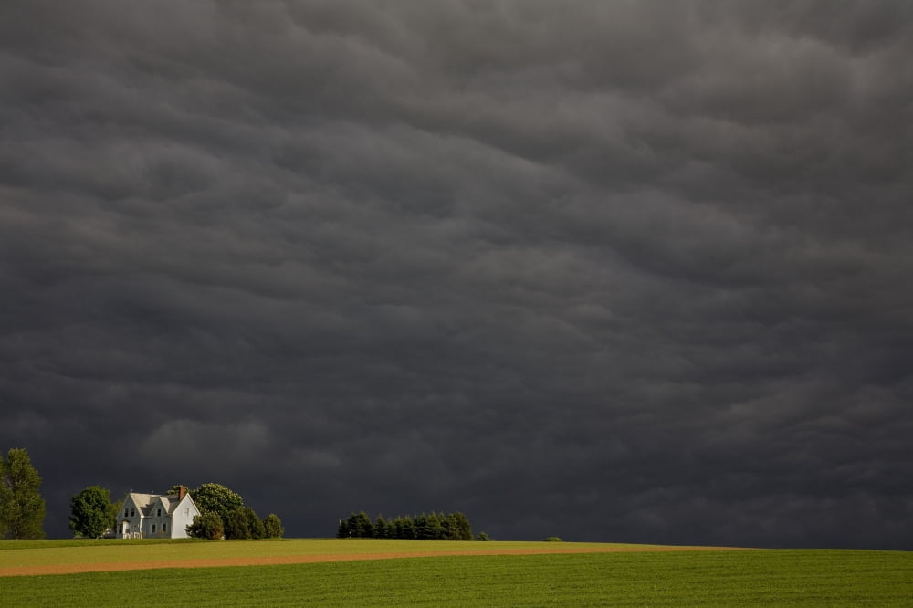 Evening Storm Clouds Hampton Prince Edward Island Canvas Art - John Sylvester Design Pics (34 x 22)