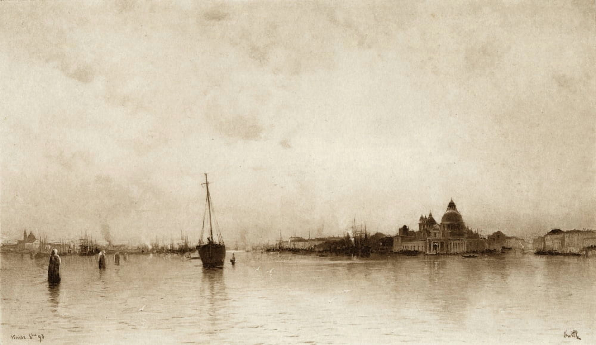 Evening (Venice) By I Will Pseudonym Of Marie Joseph Lon Clavel 1853-1923 French Artist Canvas Art - Ken Welsh Design Pics (40 x 22)