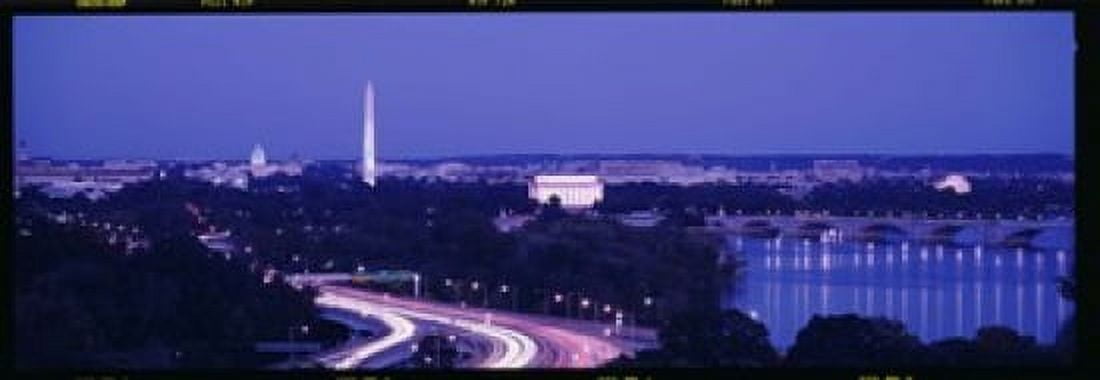 Evening Washington DC Canvas Art - Panoramic Images (18 x 7)