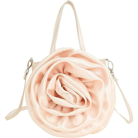 Evening Women's Bag Satin Handbag Flower Clutch Bag Petal Wedding Prom Bridal Bag with Handle