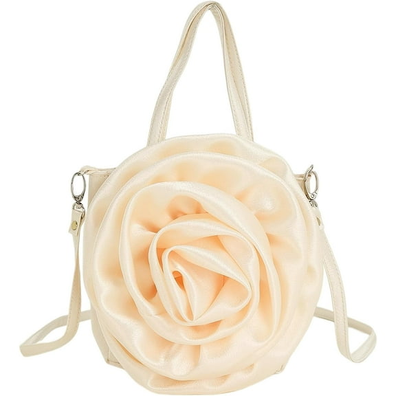 Evening Women's Bag Satin Handbag Flower Clutch Bag Petal Wedding Prom Bridal Bag with Handle