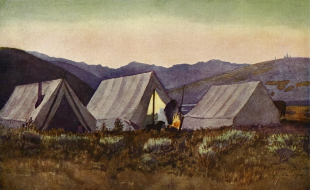 Evening camp Canvas Art - James Blomfield (18 x 24)