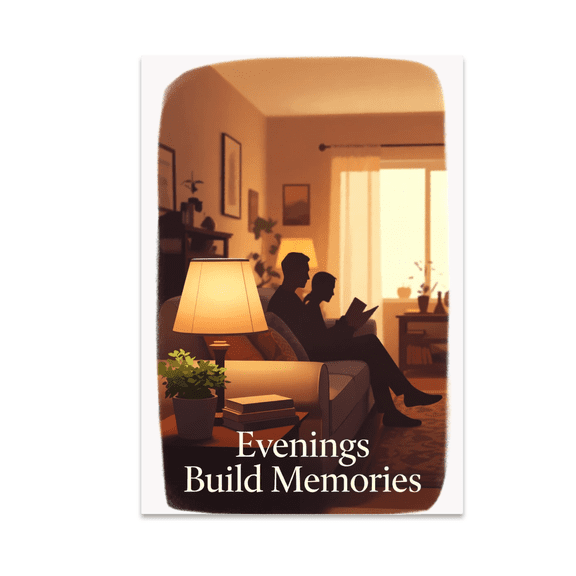Evenings Build Memories - Family Room Decor - 13x19 Poster Print