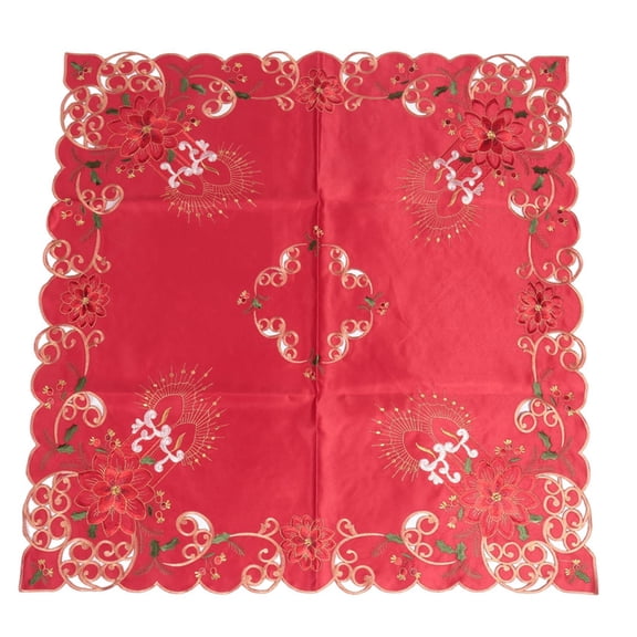 Event Banquet Red Polyester Table Cloth 85x85 cm, Square, OPP Bag Packaging
