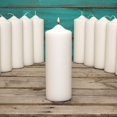 thumbnail image 1 of Event Decor Pillar Candle Event Pack 2.8x8 in Round Unscented Wax White 12 pk, 1 of 1
