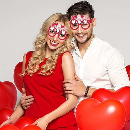 Event Decorations,18pcs Valentine's Day Theme Party Supplies Paper Glasses Photo Props Party Weird Decorations