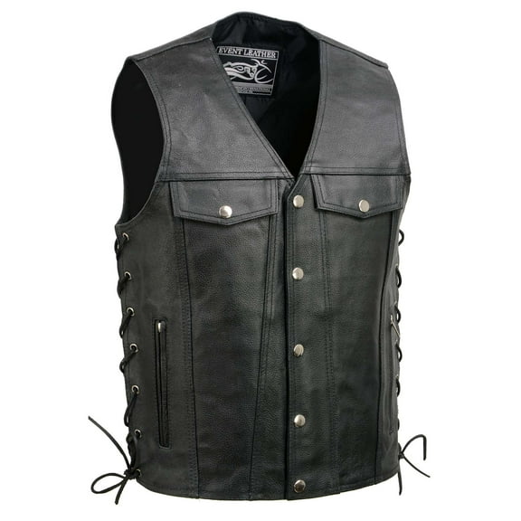 Men's Side Lace Vest w/ Denim Style Pockets