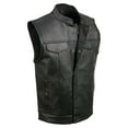 thumbnail image 1 of Event Leather ELM3910 Men's Black Motorcycle Leather Riders Club Style Vest w/ Dual Closure 6X-Large, 1 of 7