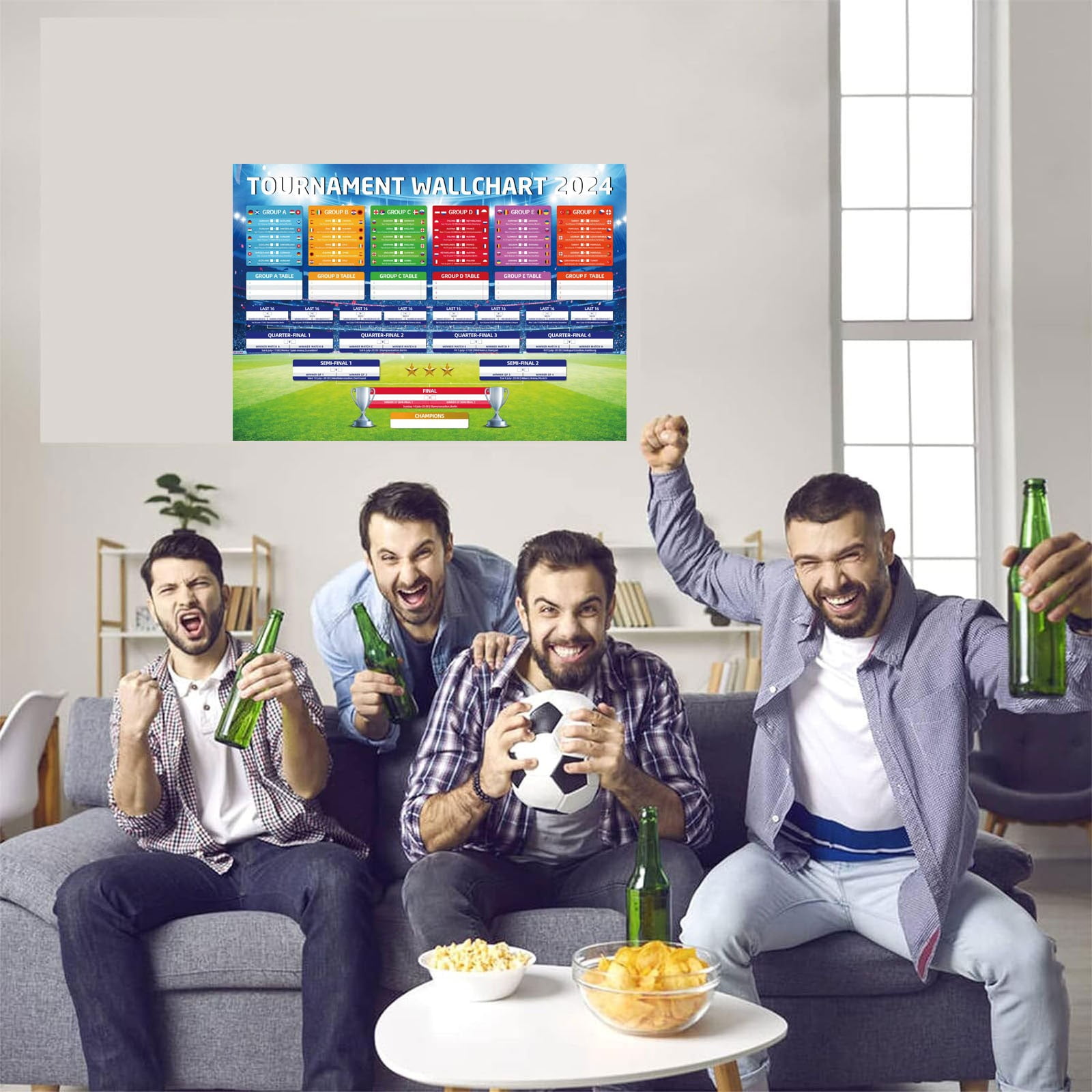 Event & Party 1PC 2025 Football Championship Schedule Poster European