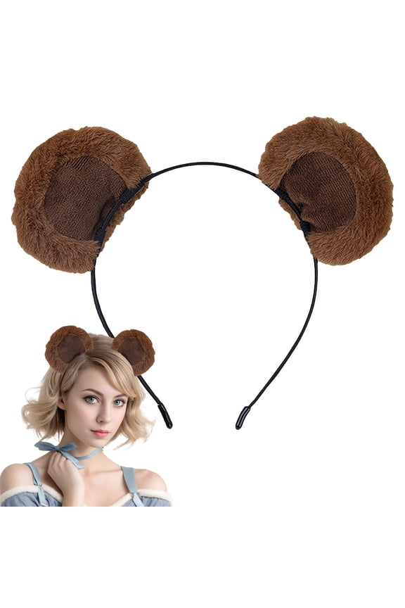 Cartoon Bear Ears Headband Cute Velvet Hair Band for Women Girls Party Hair Accessories Animal Themed Washable