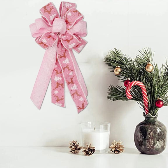 Event & Party Christmas Bow Decorations Large Tree Topper Bow for Ornament Red Linen Bow for Xmas Festivities