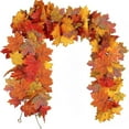thumbnail image 1 of Event & Party Simulation Maple Leaf Rattan Harvest Festival Indoor Wall Decoration Encryption Flocking Maple Leaf Rattan Clearance! A Strip of Autumn Leaves for Outdoor Decoration, 1 of 6