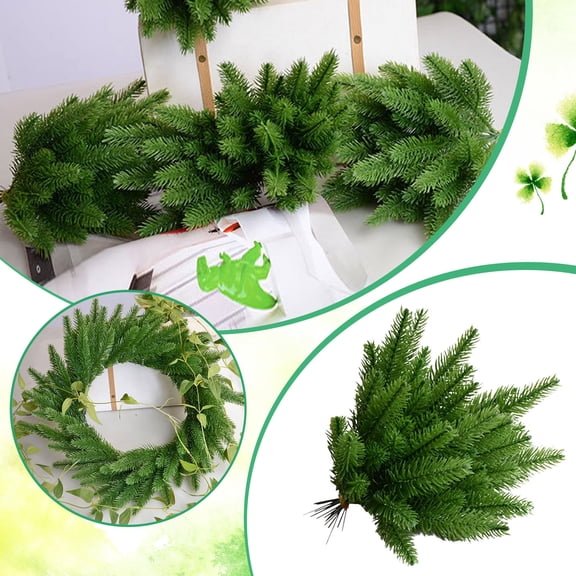 Event Party Greenery Needle Garland Picks for 25 Pack Green Versatile Craft and Party Accessory 25PCS,27 cm,Green