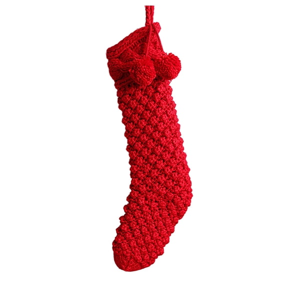 Event Party Large 18 Inch Knitted Stockings for Family Hanging Holiday Stocking for Kids Moms Dads Xmas,46x15 cm,Red