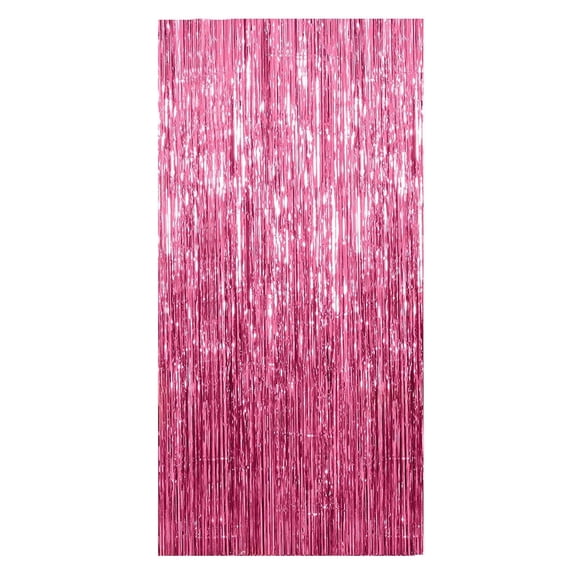 Event Party Rain Curtain Balloon for Wedding Birthday Party Wall Hanging Tassel Color Ribbon with Metallic Finish for Stage Living Room and Exhibition,78.7×39.4 inch,Pink