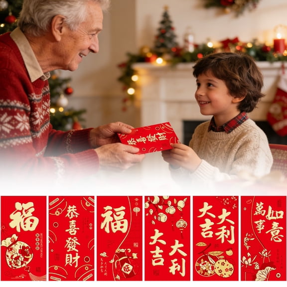 Event & Party Supplies,6 Designs Chinese New Year Red Envelopes 2026 Bao Envelopes Red Packets Lai See For Spring Festival New Year