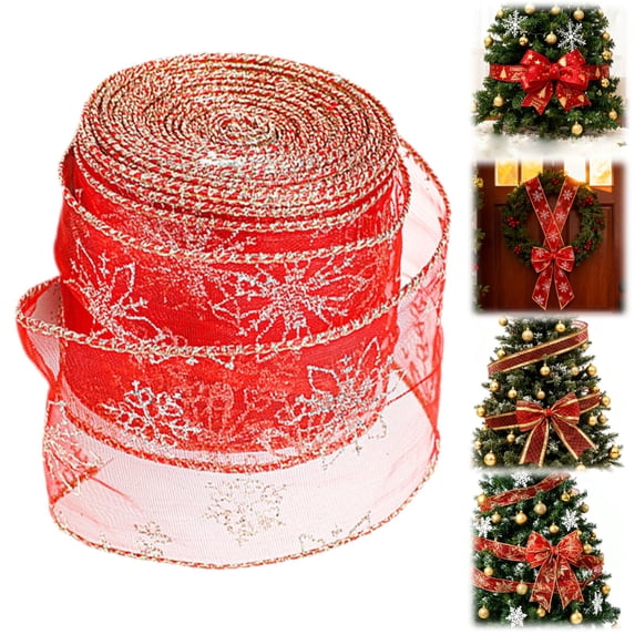 Event & Party Supplies,Christmas Flocked Decorative Ribbon Multi Color ...