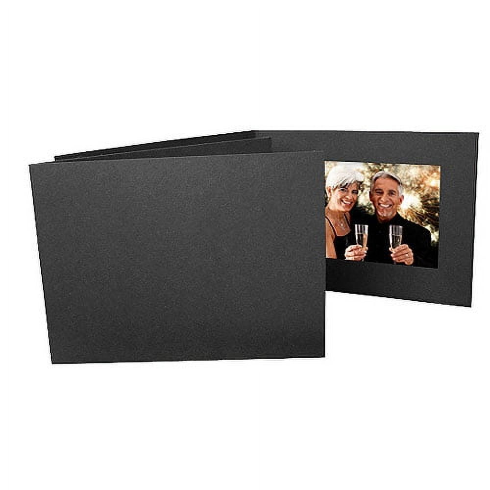 (25 pack) ECONOMY Black Smooth Cardstock Paper Photo Folder Single 6x4 ...